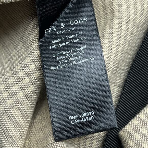 Rag & Bone Polly Pants Women's 6 Tan Plaid Ankle Cropped Straight Leg Back Zip - Picture 6 of 9